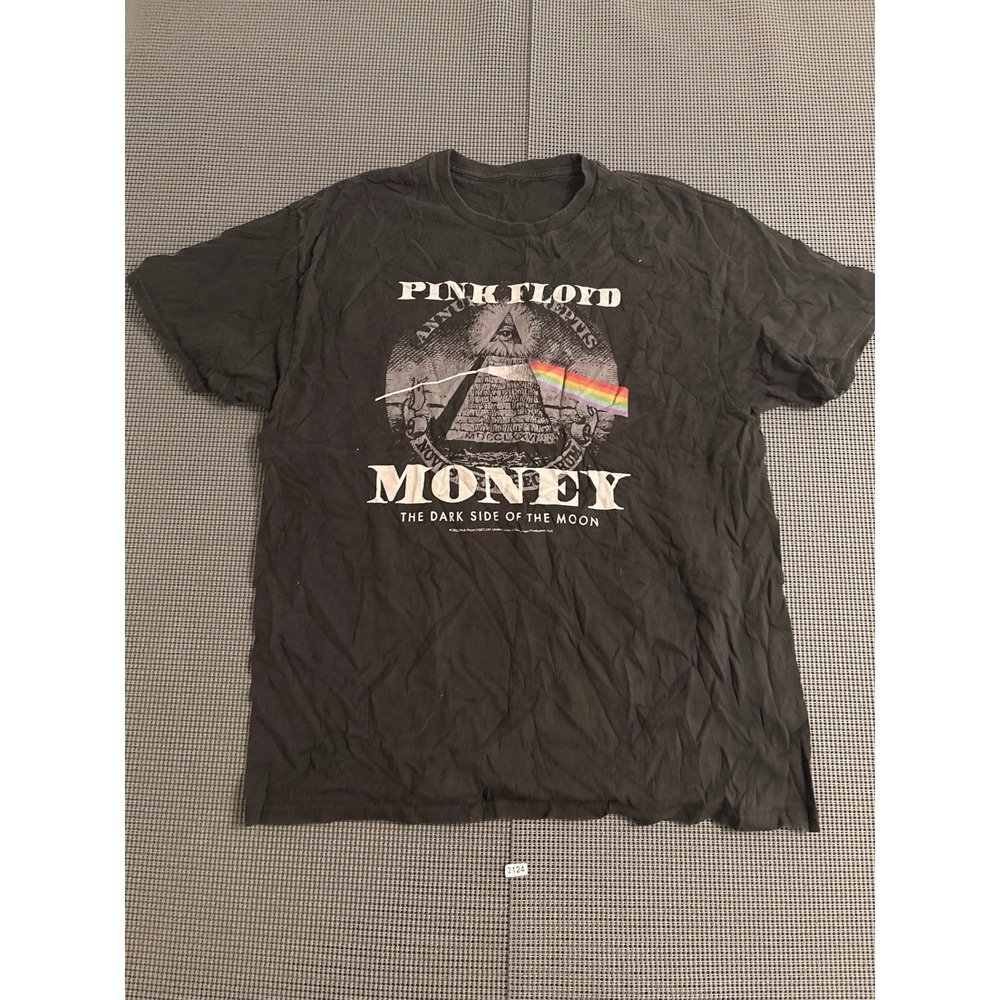 Pink Floyd Money Dark Side of the Moon Graphic T-Shirt Black Rock Band Tee L